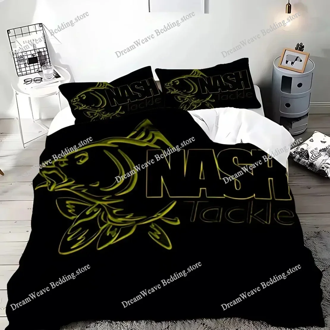 

3D Printed Fishing Nash Bedding Set Adult Boy Girl Nash Logo Duvet Cover PillowcaseBedroom Decoration Gift Single Double Large96