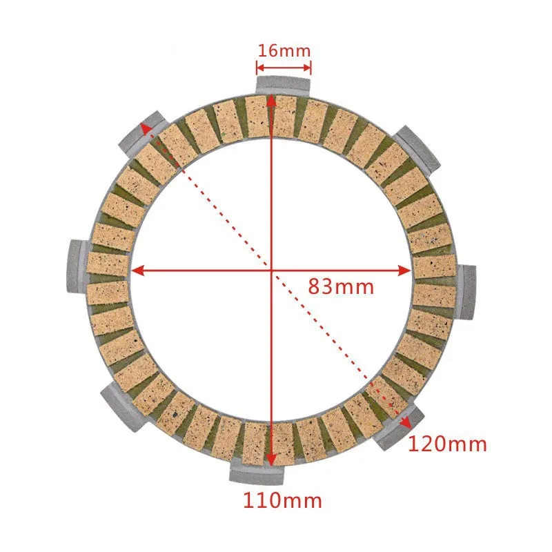 

8 Teeth 125CC 150CC 200CC 300CC Motorcycle Clutch Friction Plate Kit For Honda CG200 CG125 CG150 SL300 CG 200