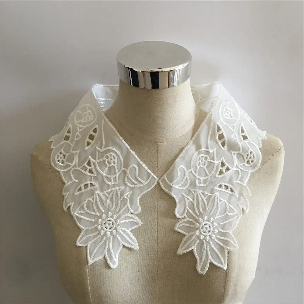 New Listing Embroidery Lace Collar White DIY Cotton Lace Fabric Lace Neckline Decoration Sewing Dress Neckline Accessories