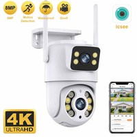8MP 4k Dual Lens WiFi IP Camera Outdoor Wireless Home Security CCTV Video Surveillance Human Detect Dual Screen Icsee Tris home