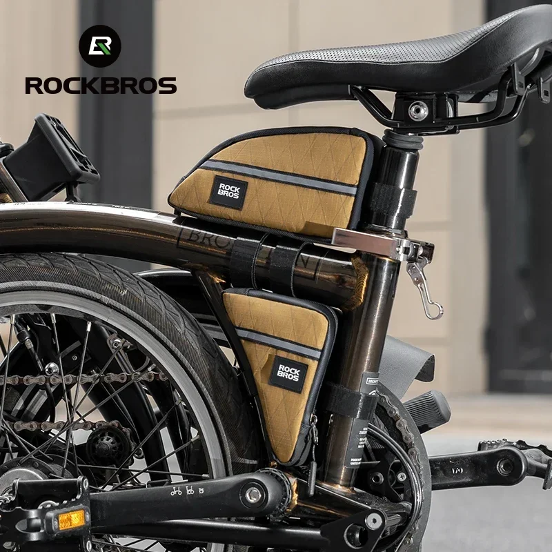 Rockbros sacos de bicicleta portáteis para bicicleta dobrável brompton náilon triângulo tubo saco viagem casual ferramentas saco acessório da bicicleta