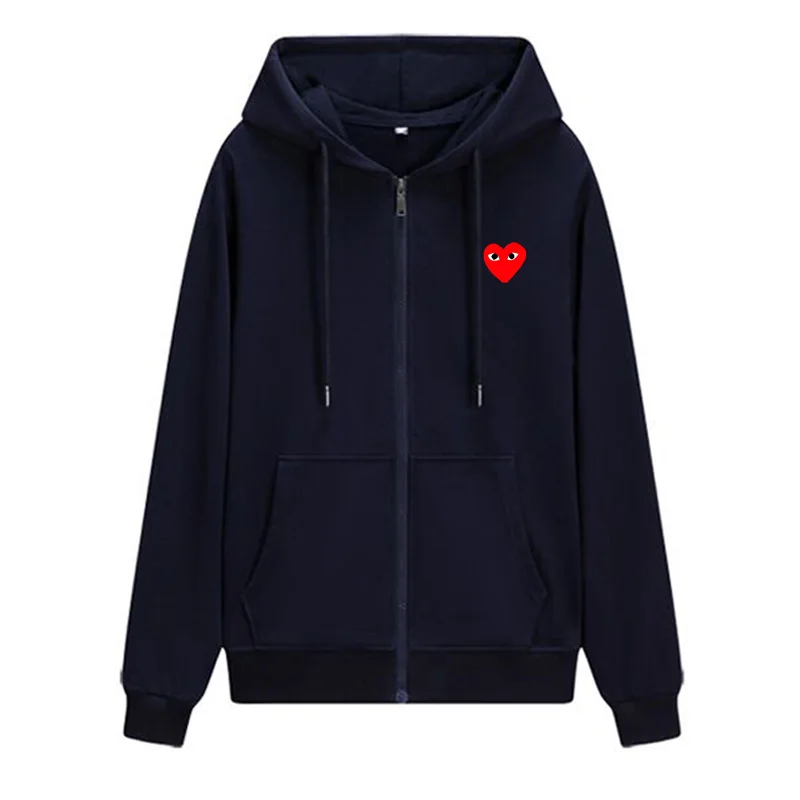 2025 thick couple hooded zipper hooded sweatshirt men's autumn and winter embroidered top warm jacket women's cardigan jacket