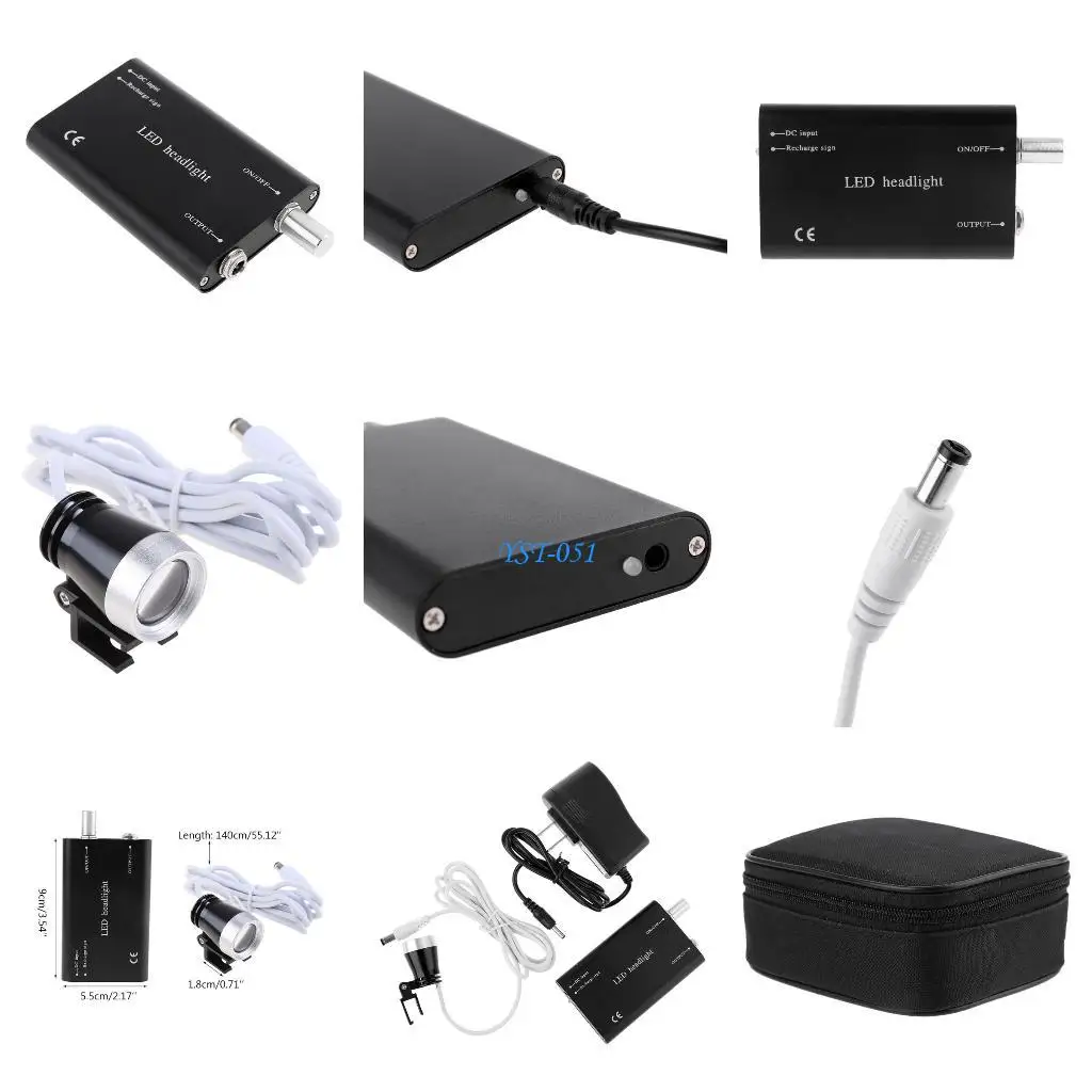 

E15A Dental LED Headlight Binocular Loupes Ajustable Dentist Surgical Headlamp Adjustable Luminance Magnifier Loupe Headlight