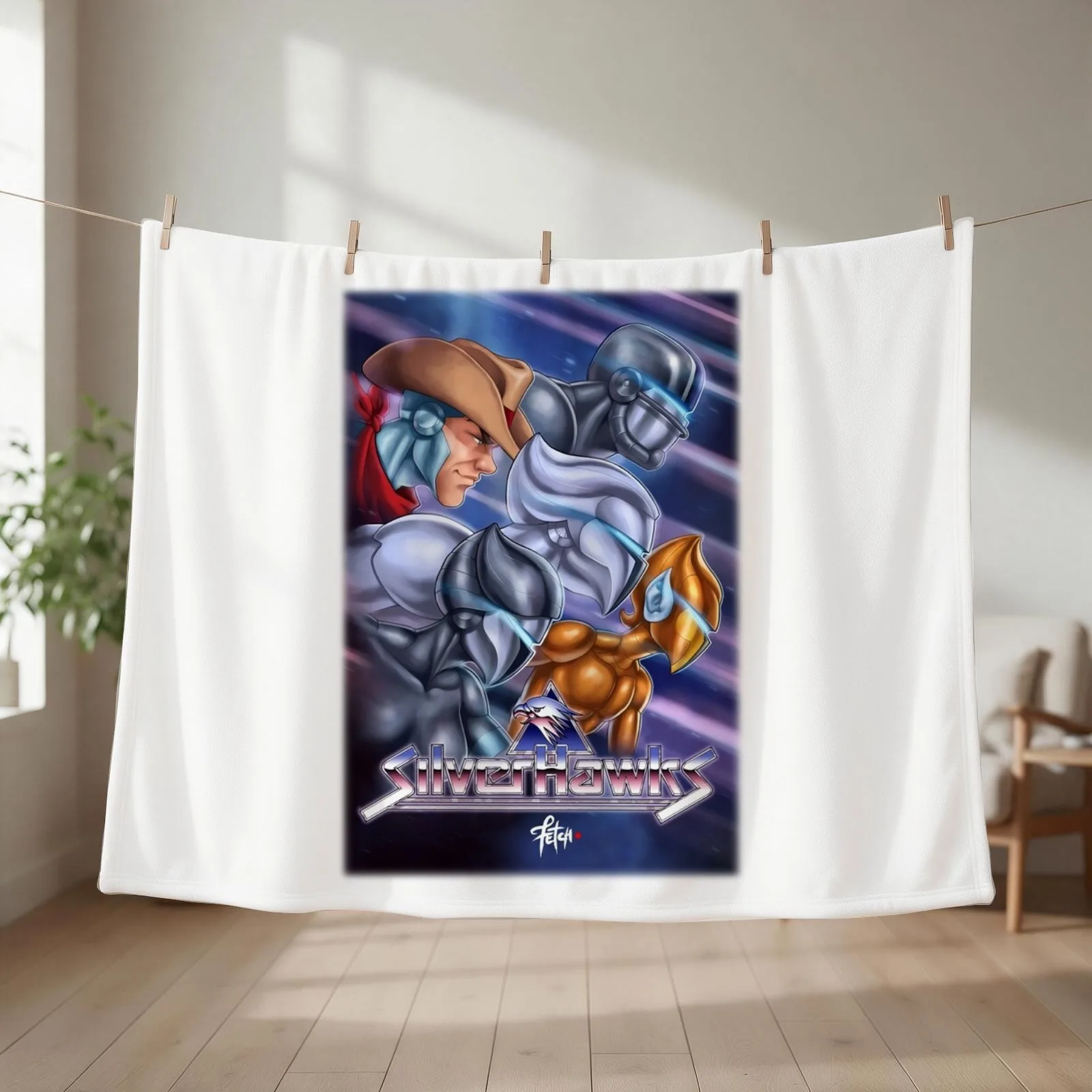 Silverhawks Throw Blanket couch cozy soft plush fuzzy picnic outdoor blanket