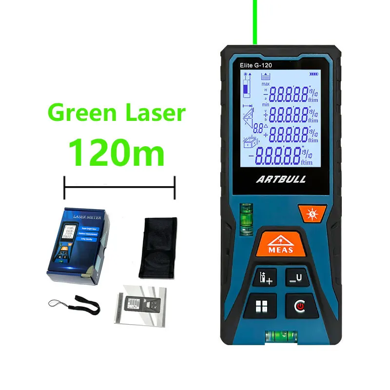 ARTBULL Green Laser Rangefinder 120m 50m Distance Meter Tape Rangefinder Measurement Digital Tape Tool