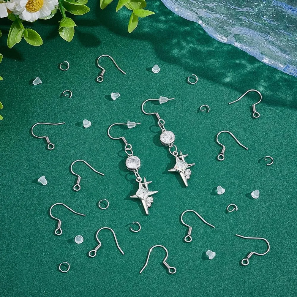 Stainless Steel Earring Hooks Ear Wire with Jump Rings