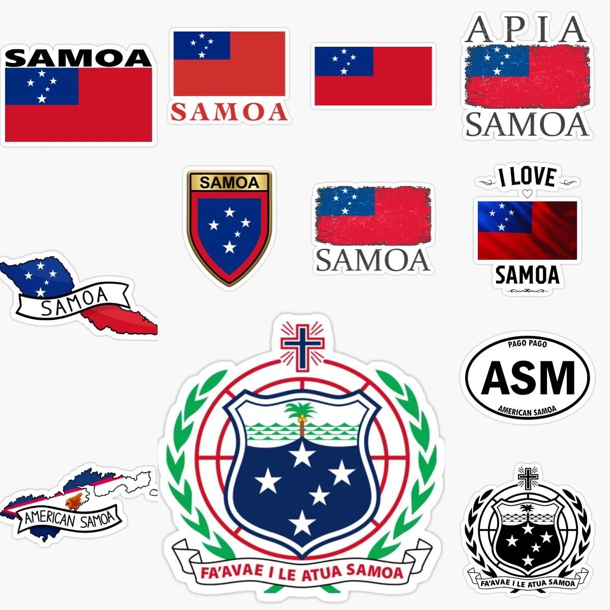 SAMOA The Independent State of Samoa Flag National Emblem Car Sticker