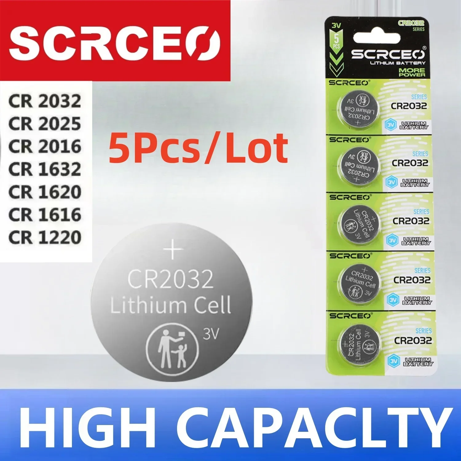 New5PCS Button Battery 3V Lithium Battery CR2025 cr2016 cr2032 CR1632 CR1616 CR1620 CR1220 CR2450 CR2430 cr 2032 cr 2025 CR 2016