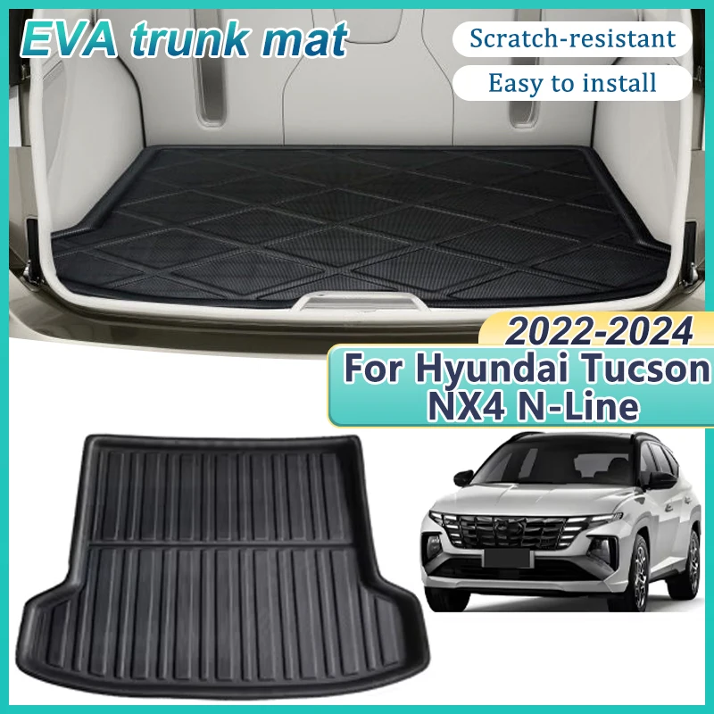 

Коврик в багажник автомобиля, подушка для Hyundai Tucson NX4 N-Line, аксессуары 2022 2023 2024, водонепроницаемая антигрязная подкладка, защитная накладка для ковра