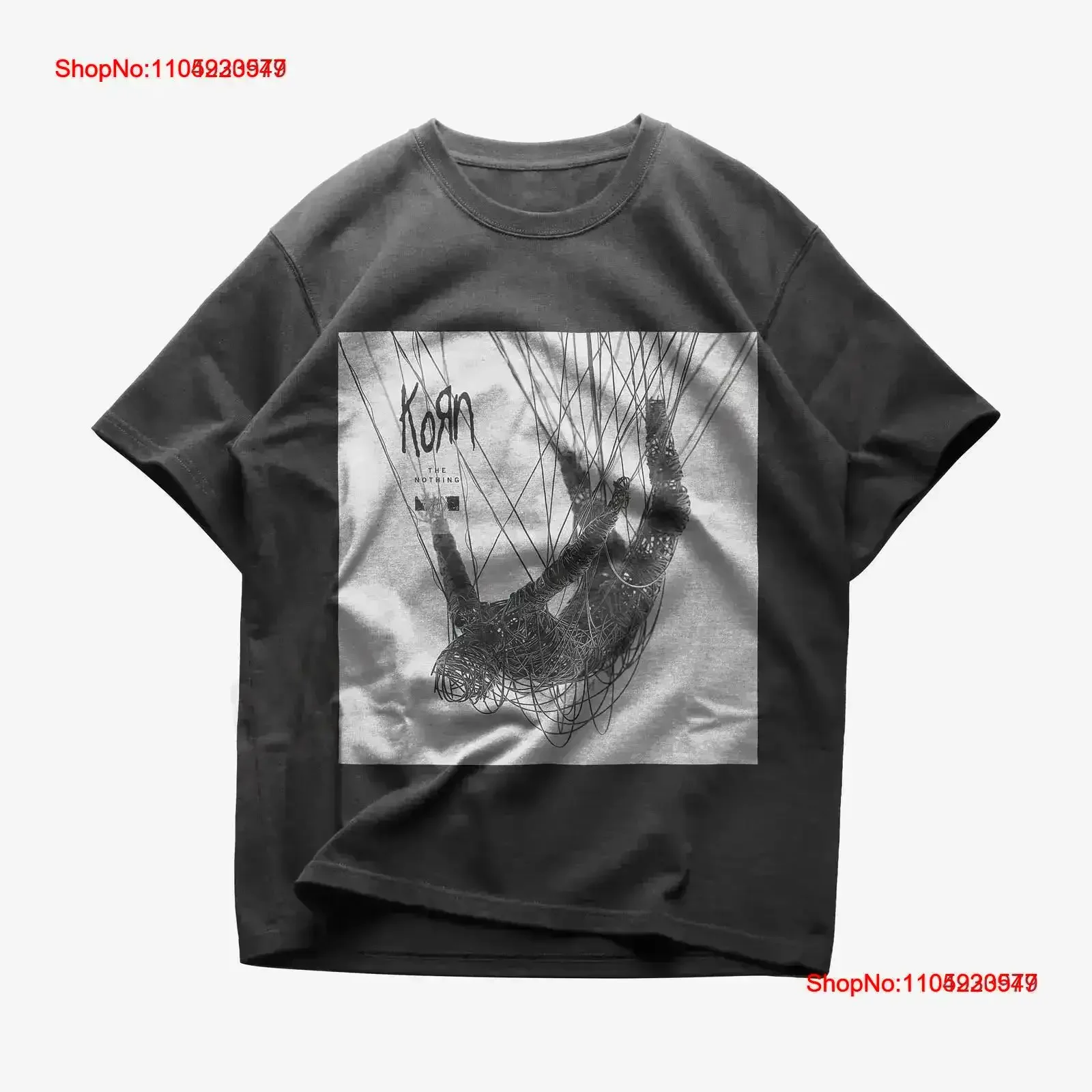 تي شيرت Korn The Nothing تي شيرت معدني من القطن بتصميم عتيق مغسول ملابس مريحة ممتدة أوم ناعمة قليلاً وأنيقة #1