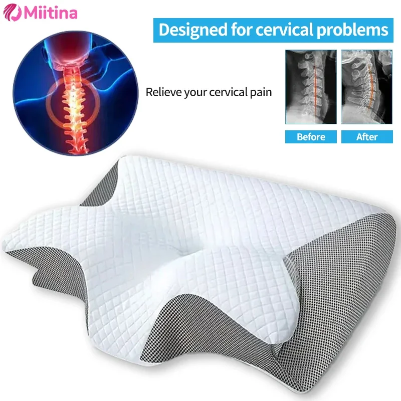 

Memory Foam Pillow Butterfly Shaped Slow Rebound Neck Relaxing Relief Sleeping Cervical Pain Ergonomic Contour Orthopedic Pillow