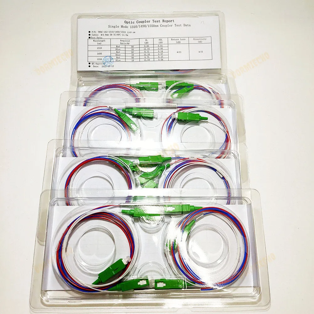 Imagem -06 - Fbt Fibra Óptica Divisor com Conector sc Apc 09 mm Relação de Divisor Opcional Acoplador Desequilibrado Ftth 10 Pcs Lot Alta Qualidade 1x2