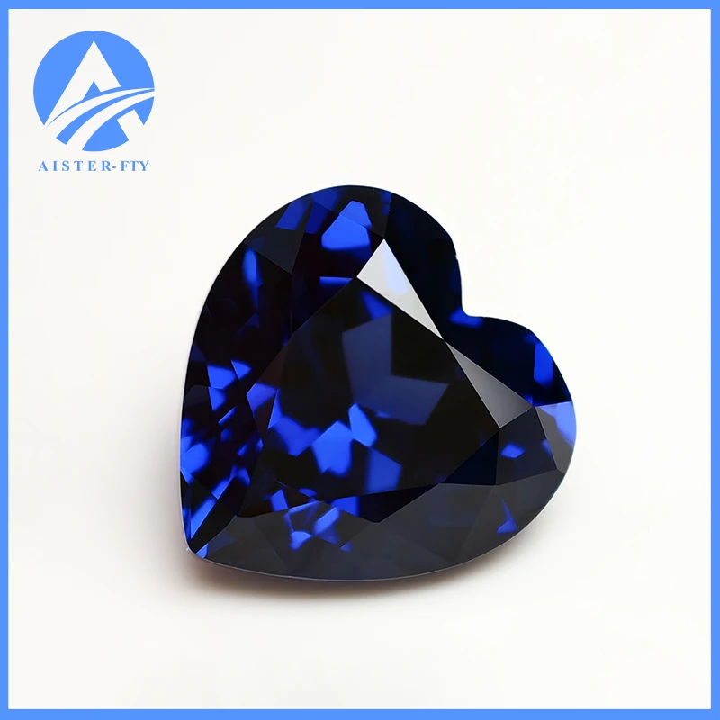 

Top Lab Grown Sapphire Gemstone Heart Shape Royal Blue Synthetic Sapphire Gems Loose Stone Select AGL Certificate