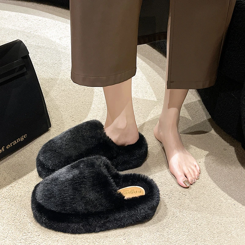 Женские удобные тапочки с мешком на носке, размер 35–42, новая универсальная повседневная и простая бордовая домашняя обувь на плоской подошве, обувь кюмера на толстой подошве