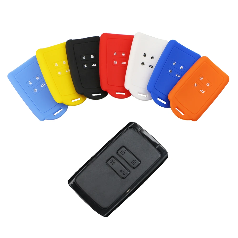 Funda de silicona para llave para Dacia 3 Renault Captur Zoe Espace 5 Clio Megane 4 Arkana bolsa de almacenamiento antiarañazos