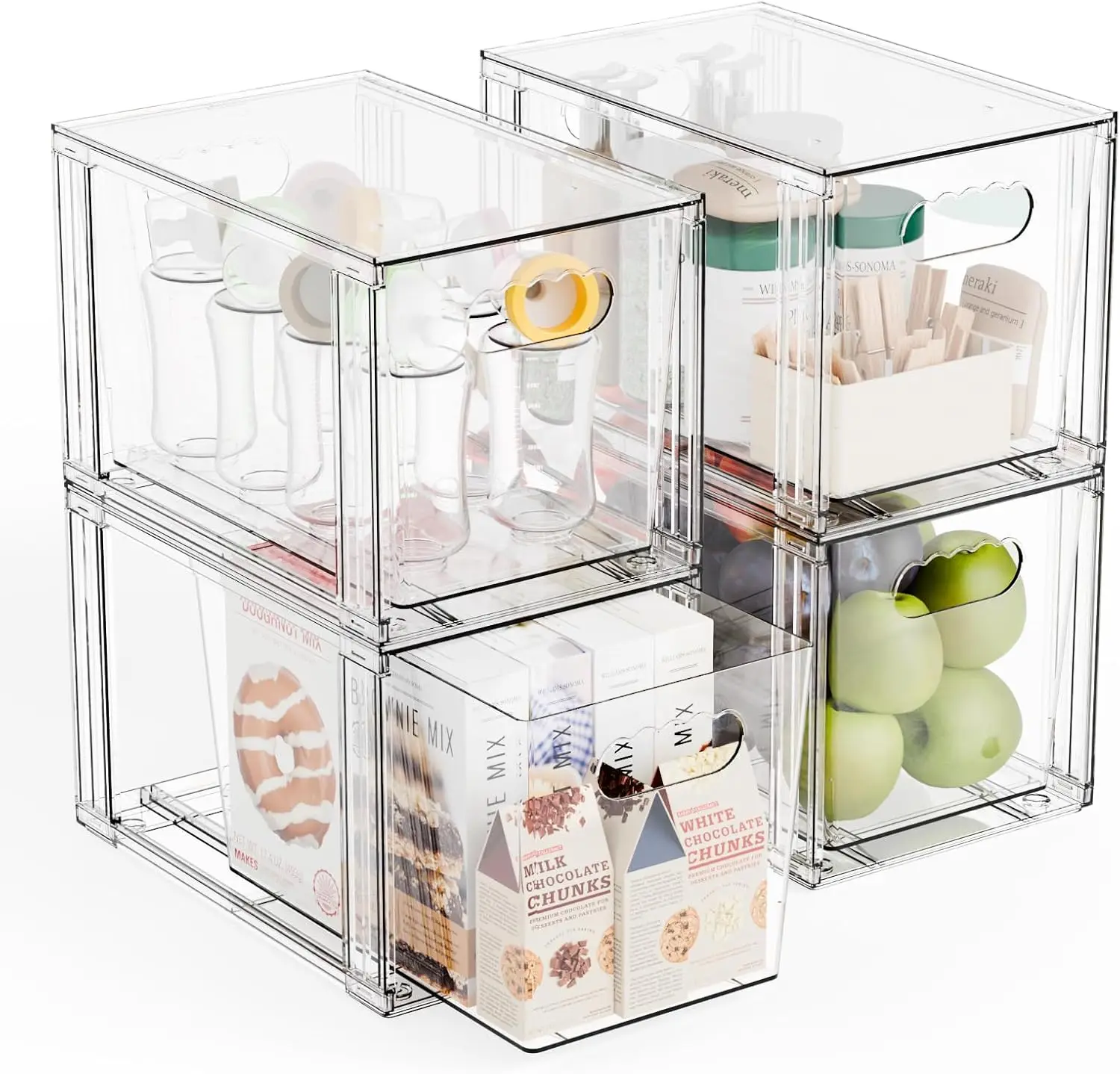 

Large Stackable Storage Drawers, Under Cabinet Organizer for Baby Bottles, Snacks, Medicine, Makeup