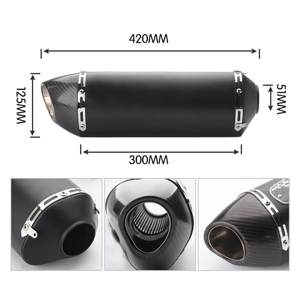 Universal 51MM Carbon Fiber Moto Auspuff Rohr Escape Für R1R3R25 GSXR750 Z900/1000 CBR1000 ETC R77 Auspuff Slip auf