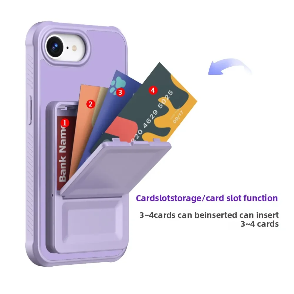 Schutzhülle mit Spiegel-Brieftasche und Kartenhalter für iPhone 16E 16 pro Max 16 plus – langlebige Abdeckung