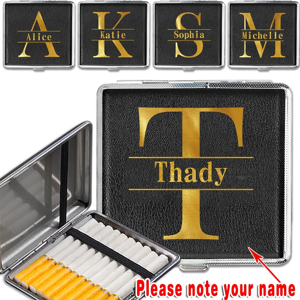 

Customized Name PU Cigarette Organizer Case Man Tobacco Pack Pocket Cig Storage Box Cigar Protective Cover Smoking Accessory DIY