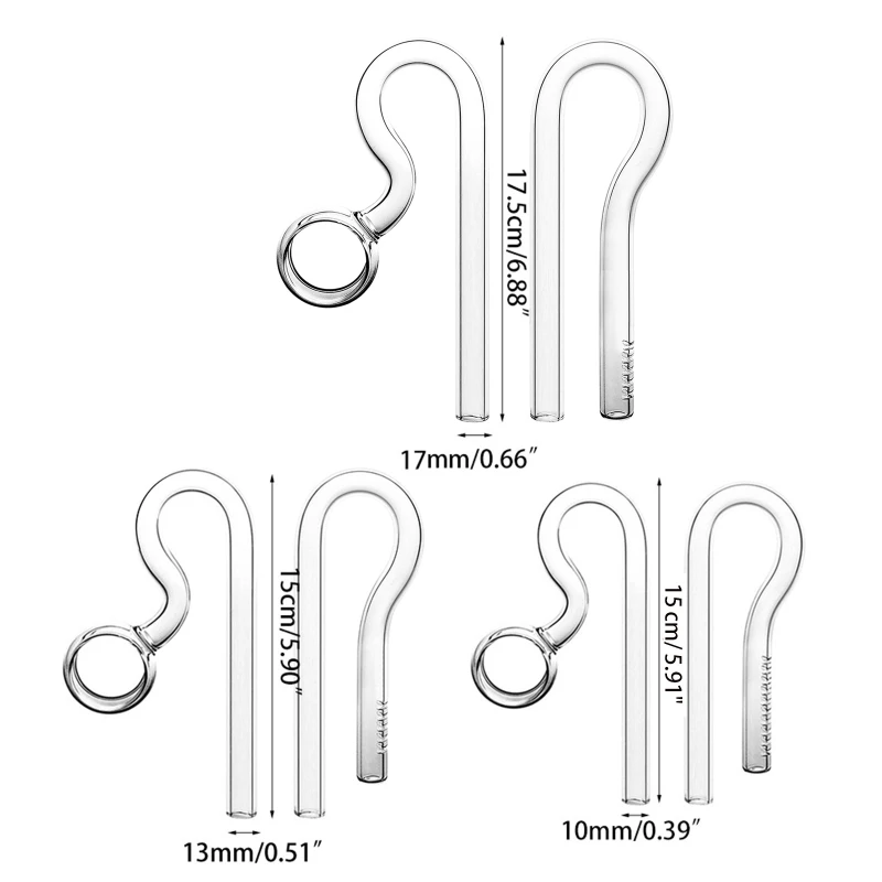 Glass Lily Pipe Inflow and Spin Outflow for Aquarium Planted 3 Sizes 10mm 13mm 17mm for Different Size of Fish