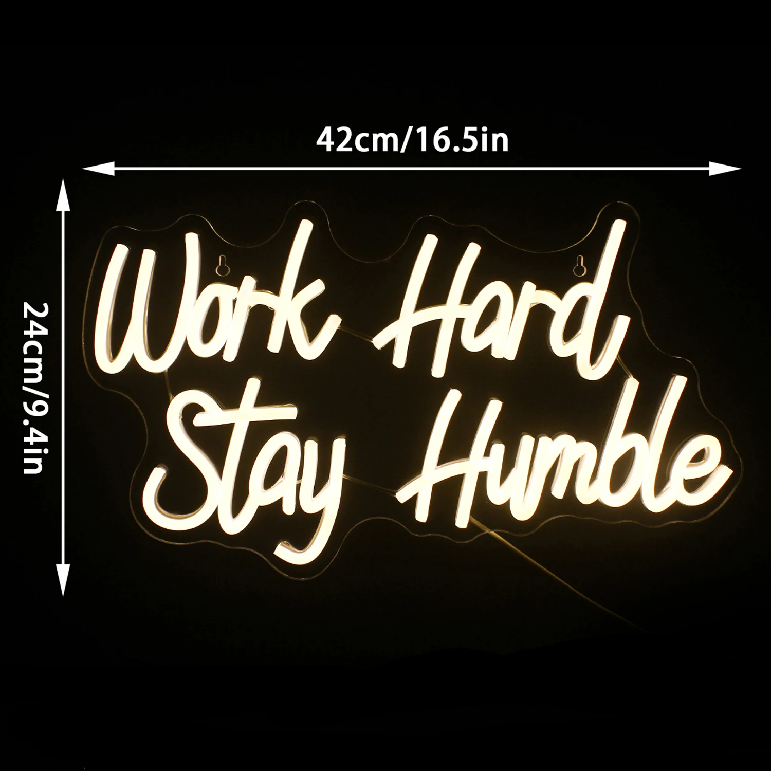 Imagem -03 - Work Hard Stay Humble Neon Sign Led Light Hustle Neon Lights para Quarto Sala Ginásio Sala de Aula Escritório Wall Decor