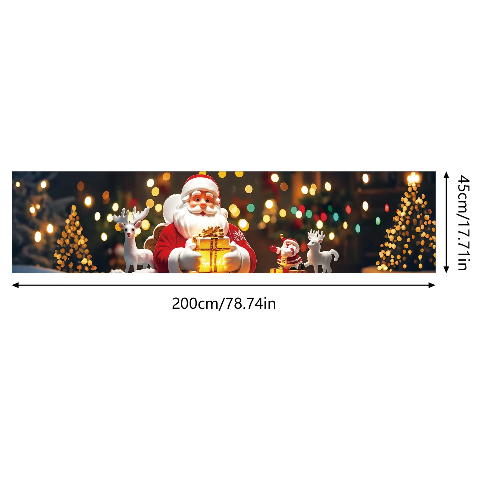 1 Piece (17*78 inches/45*200 cm), Polyester, Festive Santa Claus Merry Christmas Gateway Banner Creative gold colorful ball