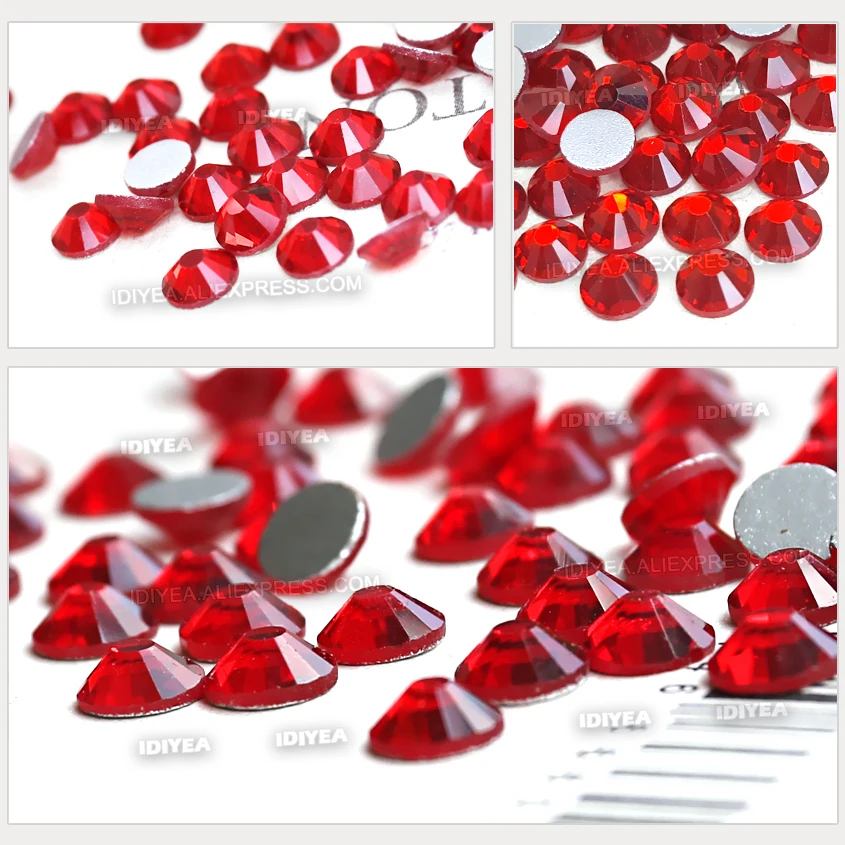 Lt.Siam Non Hot Fix Rhinestones Ss3-Ss30 Flat Back Crystals Glass Stone Strass Glitters For DIY Nail Garment Wedding