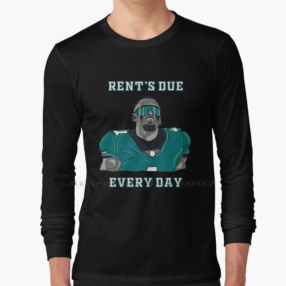 Jalen Hurts 100% Cotton Long Sleeve T Shirt Jalen Hurts Philadelphia Football Go Birds Fly Fly Philly Special Tee Short Sleeve