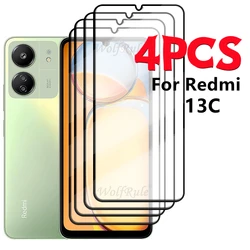 Protecteur d'écran en verre pour Xiaomi Redmi 13C, couverture complète, colle HD 9H, Guatemala, 4 pièces, 3 pièces, 2 pièces, 1 pièces