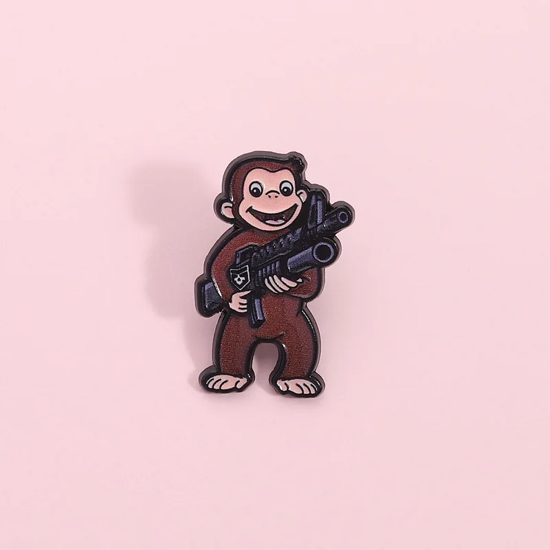Animal Brooches Cartoon Monkey Metal Badges Small Gifts Wholesale Hat Pins for Clothes Cap Pin Brooch Backpack Accessories Lapel