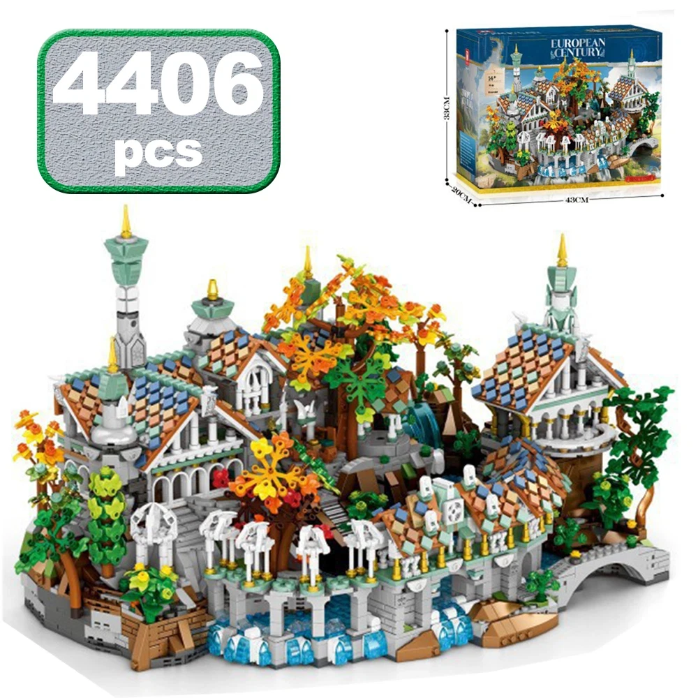 

City Street View Valley Architecture Castle Model Building Blocks MOC Construction Bricks Educational Toys for Adults Kids Gifts