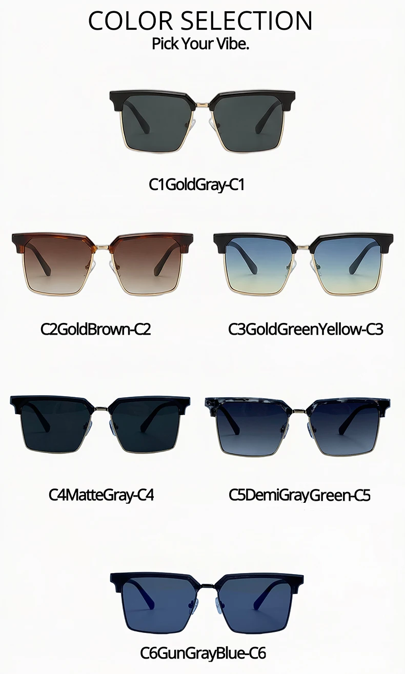2026 Luxuriöse Übergroße Quadratische Sonnenbrille für Herren Y2K Punk Designer Futuristische Vintage Outdoor-Sonnenbrille für Männer Fahrbrille Eyewear – Detail 10