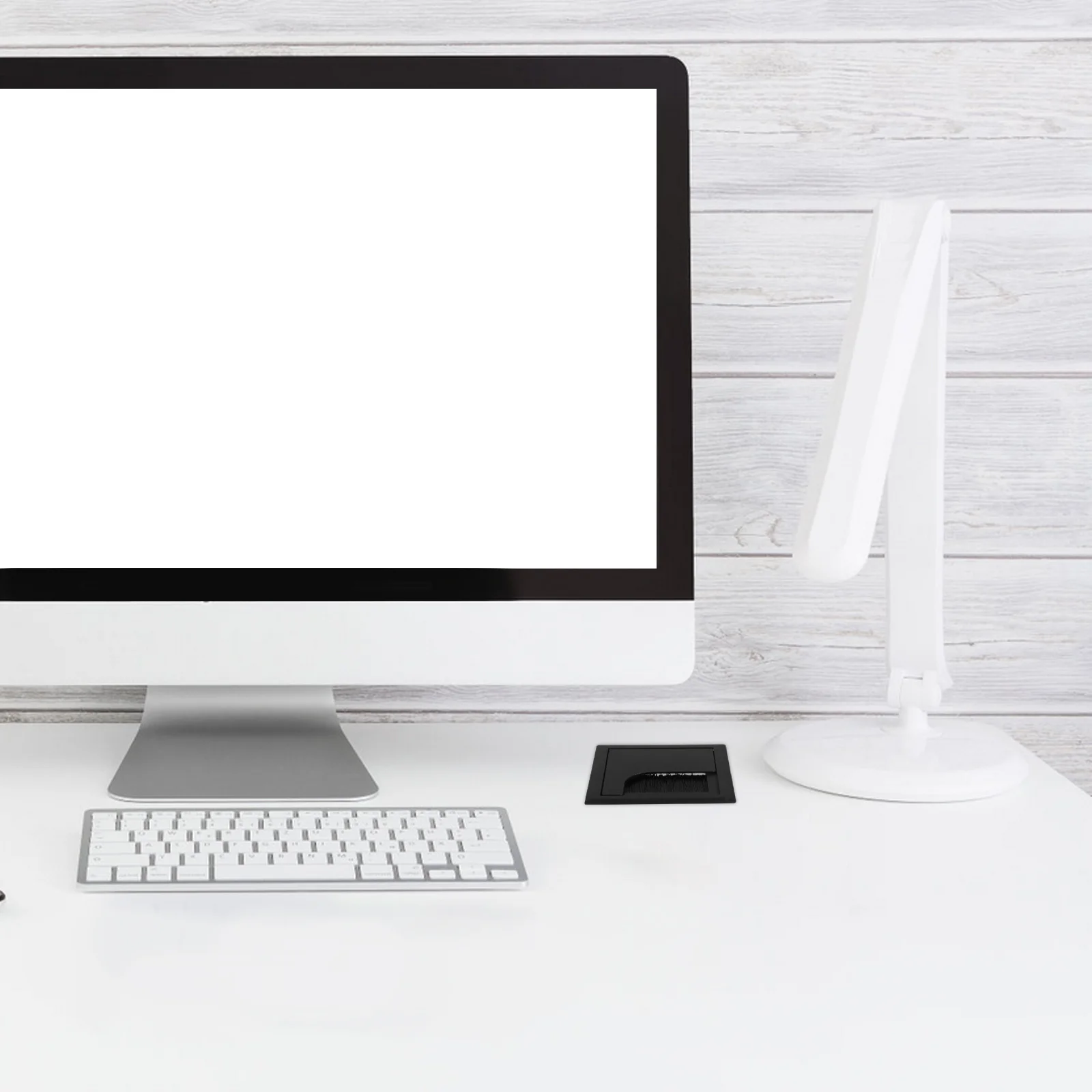 6 قطعة كابل جروميت مكتب 80 مللي متر أسود Abs سلك ثقب غطاء للكمبيوتر مكتب الحبل المنظم إدارة سطح المكتب البلاستيك إدراج #3