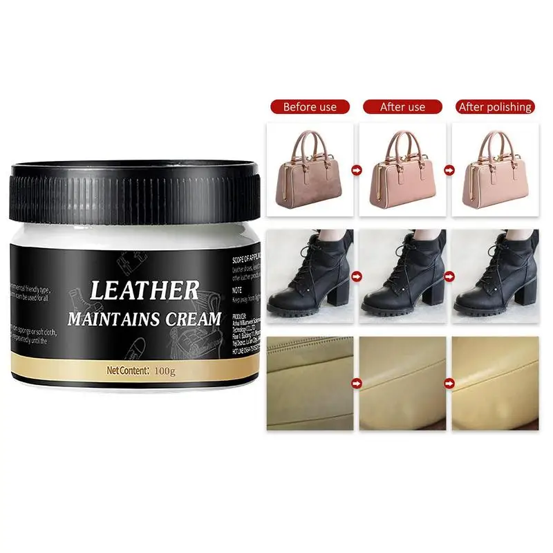 Leather Cream Leather Conditioner for Leather Pant Bag Shoes Furniture Car Seats Polishing Nourishment Care Leather Maintenance