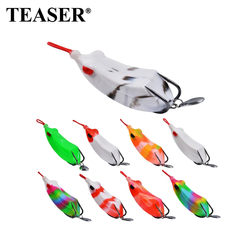 TEASER 18g Silicone Macio Sapos Isca De Pesca Topwater Artificial Isca De Sapo Macio Com Gancho