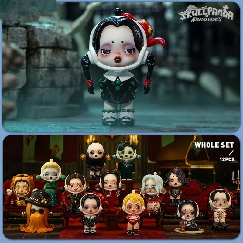 POP MART SKULLPANDA Addams Family Series Blind Box Mystery Box Guess Bag Toys Doll Cute Anime Figure Desktop Ornaments