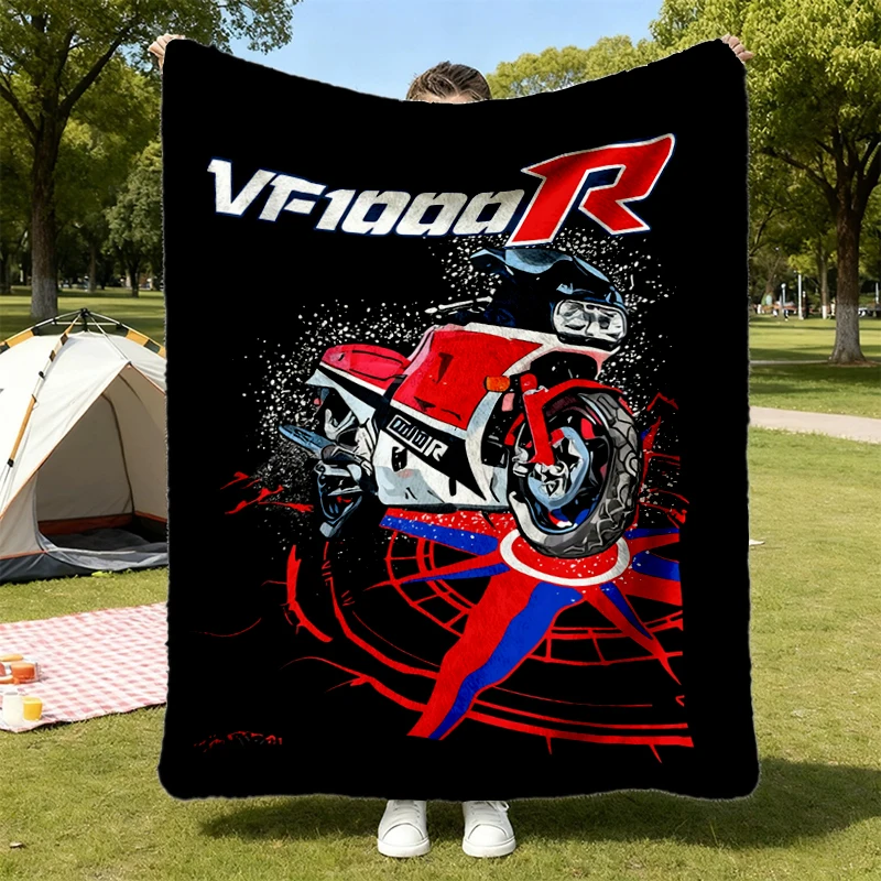 VF1000R Flannel Blanket Perfect Biker Gift For Classic Superbike Rider Fan Flannel Throw For Owners Husband Present