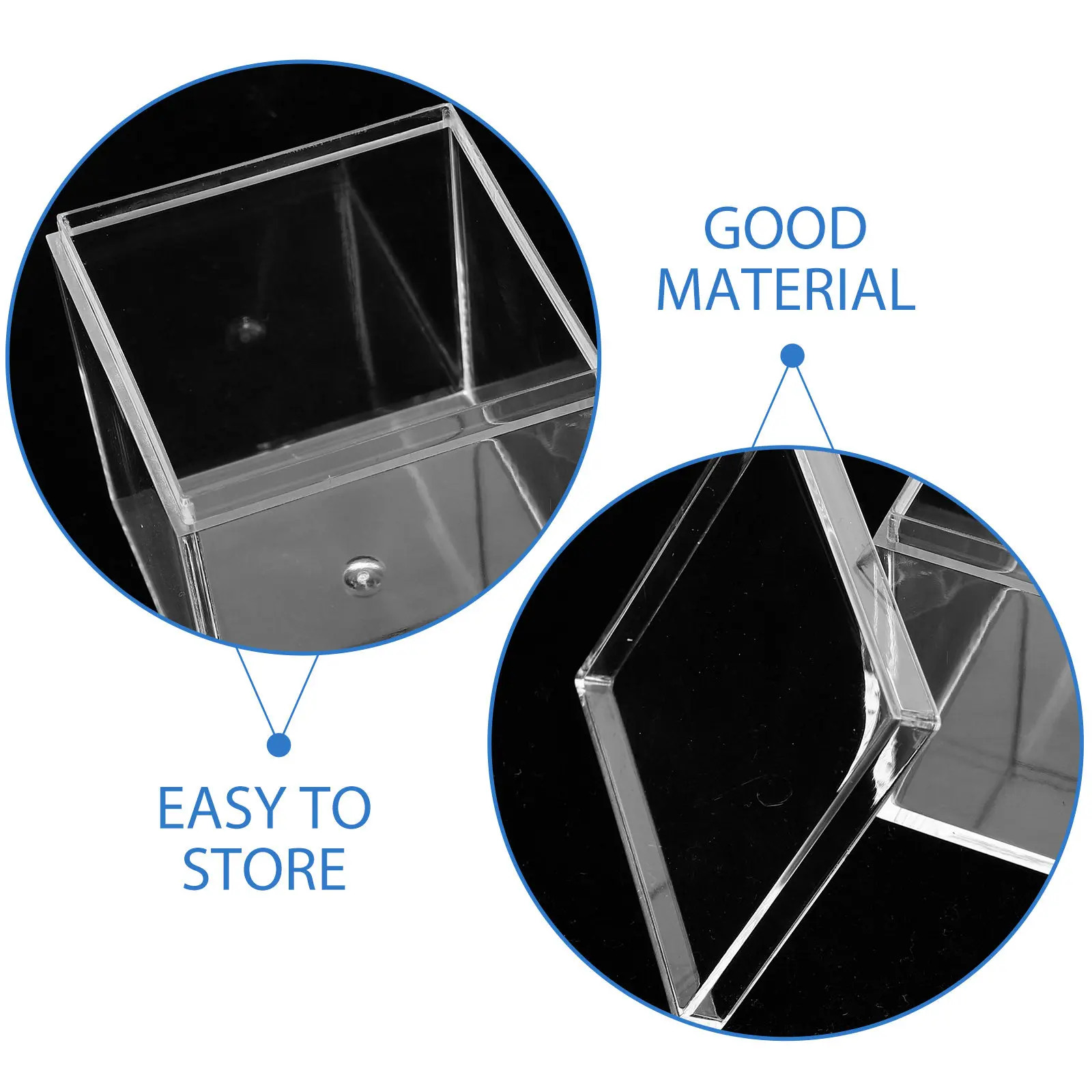 10Pcs Clear Plastic Mineral Specimen Box Transparent Cube Display Case Specimen Storage Organizer Desktop Container