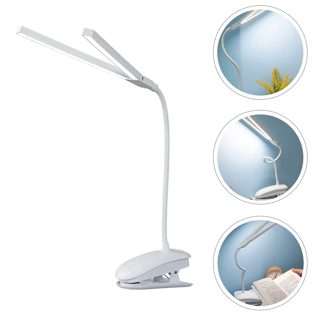 

Modern 2 Lamp Heads Charging Table Lamps Studying Reading Simple Creative Dorm Night Light Desktop Elegant Plastic