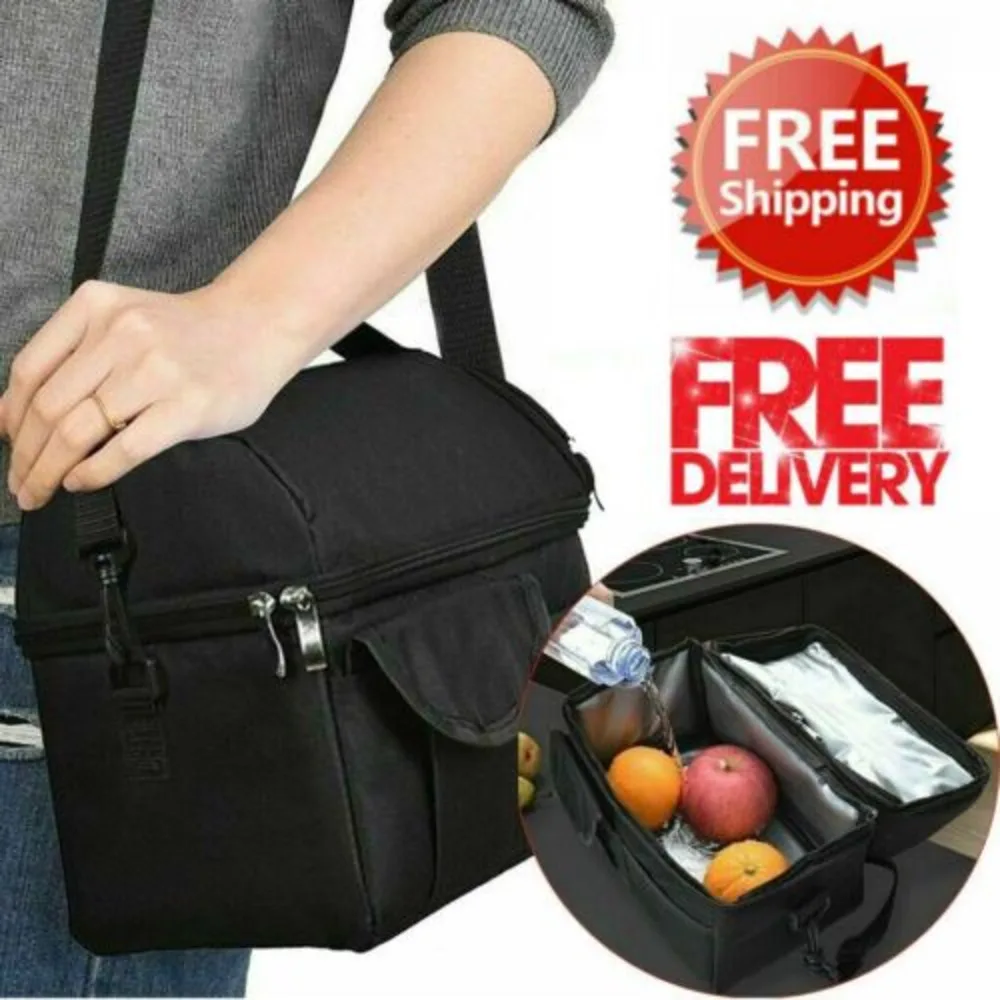 Insulated Men/Women Cooler Lunch For Adults Meal Prep Bag UK