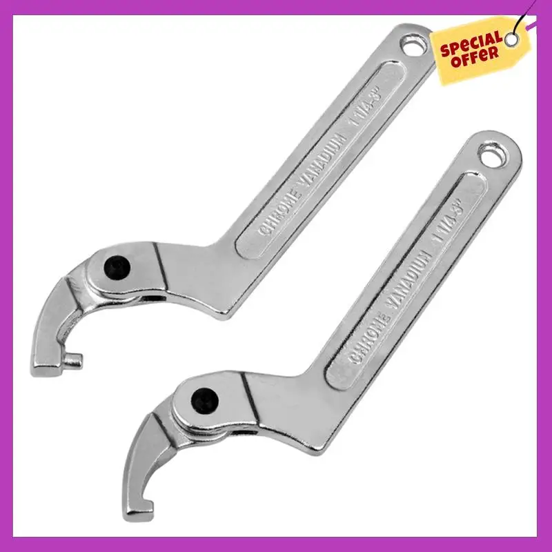 

HFIL-Crescent Wrench Set Adjustable C-Pin Wrench Hook Wrench For Tightening And Locking Of Vehicle Mechanical