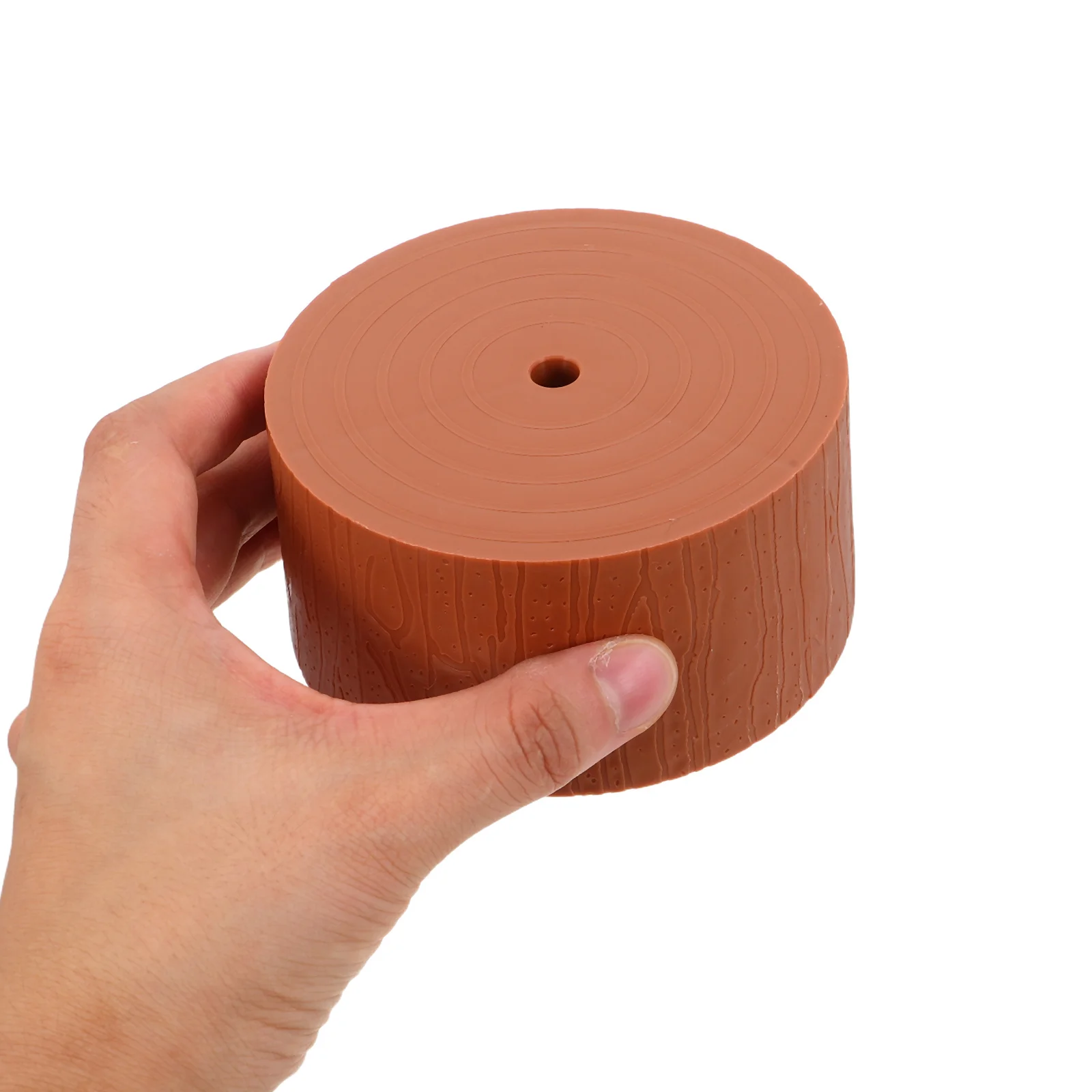 

4Pcs Mini Faux Wooden Stump Tree Stand Artificial Christmas Tree Base Small Simulation Table Top Decoration Wood Stump Ornament