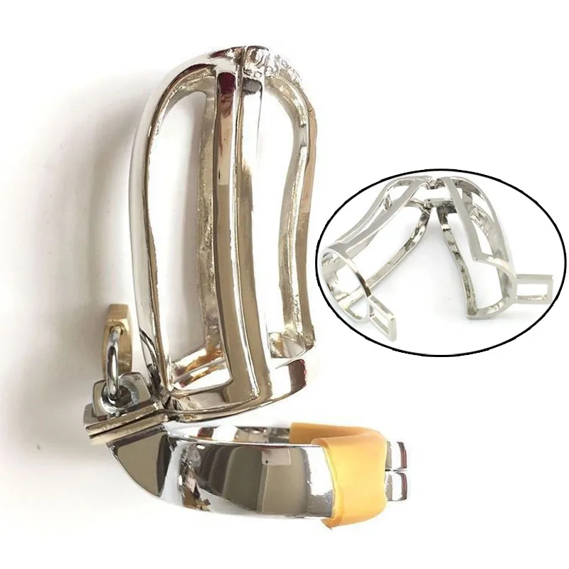 Opening and closing Chastity lock device metal cock cage BDSM Bondage Sex Toys For Men Cbt Male Chastity cage Cockring CB6000