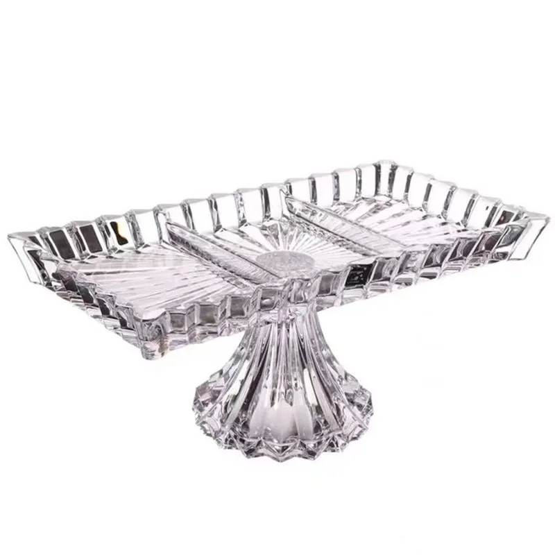 

Hotel restaurant Household crystal glass dried fruit plate European creative fruit plate Crystal glass fruit plate high sense