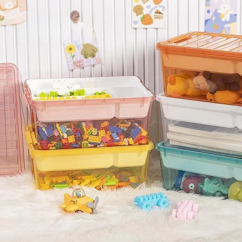 Children Toy Storage Organizer Jigsaw Puzzle Sorting Container Building Block Parts Plasitc Storage Box Kid Room Toy Organizer