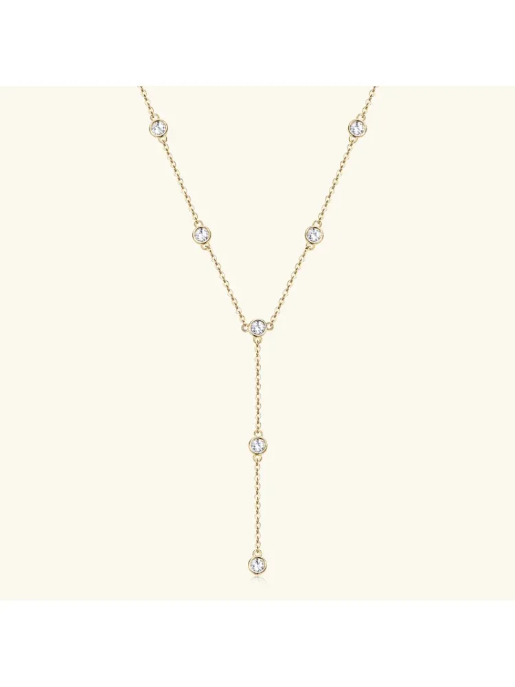 TBCYD 3MM 1.1CT D Kolor Moissanite Łańcuch Naszyjniki Dla Kobiet S925 Srebrny Łańcuch Sweter W Kształcie Y Choker Impreza Drobna Biżuteria Prezenty — zdjęcie 2