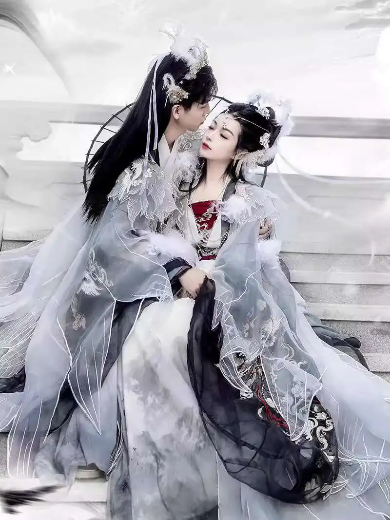 New Hanfu Wei-Jin Period Guofeng Cp Men And Women Wuxia Runway Style Carnival Halloween Cos Cosplay Fiesta