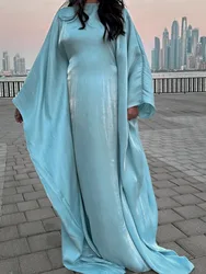 Abaya Dubai Dress, muzułmańska sukienka w czystym kolorze dla kobiet z szarfami Glint sukienka Abayas dla kobiet Dubai Abaya Pure Color of Clothes