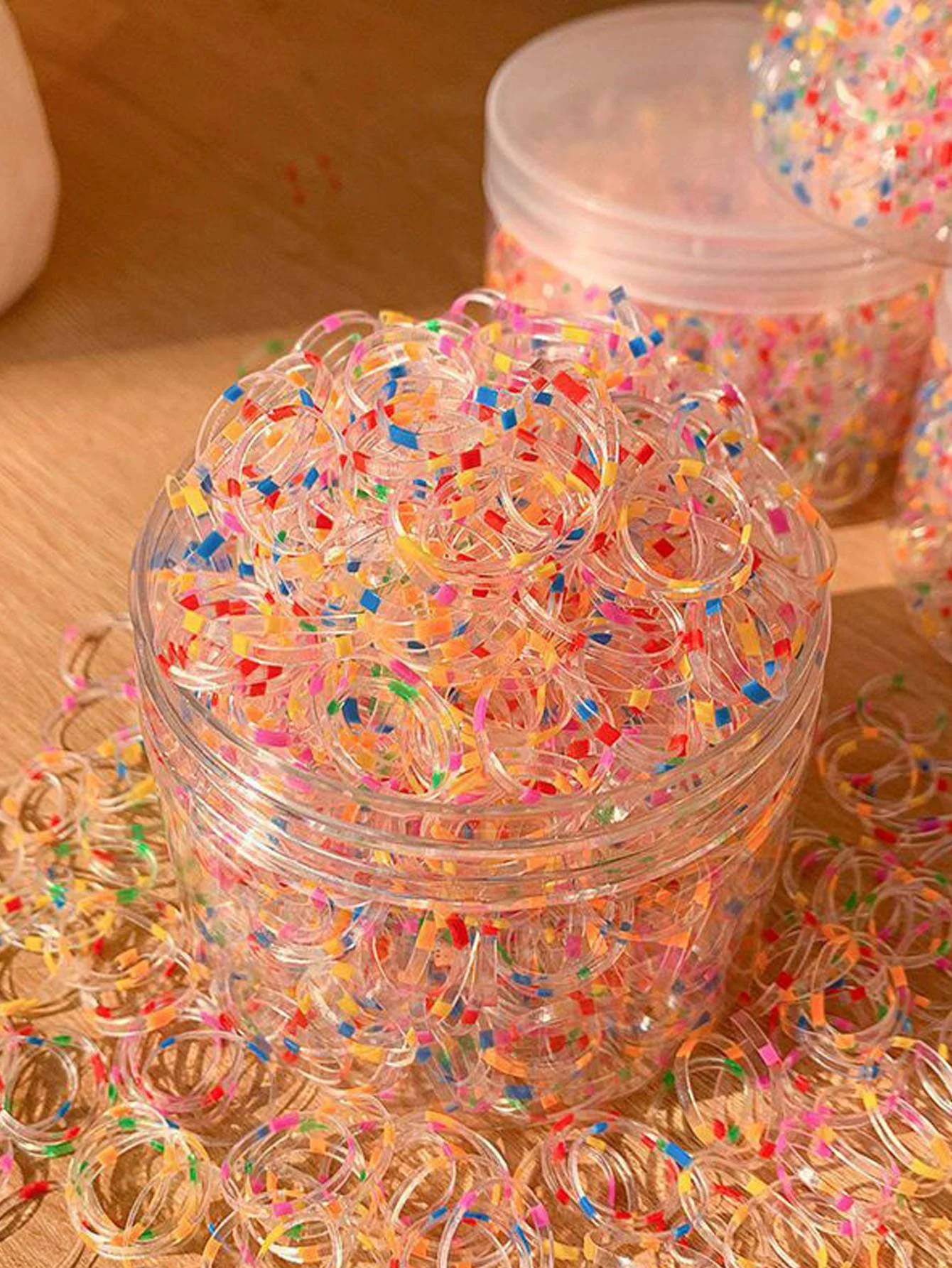 1000Pcs/set Fashion Transparent Dots Hair Rubber Bands For Women Girls Hair Accessories