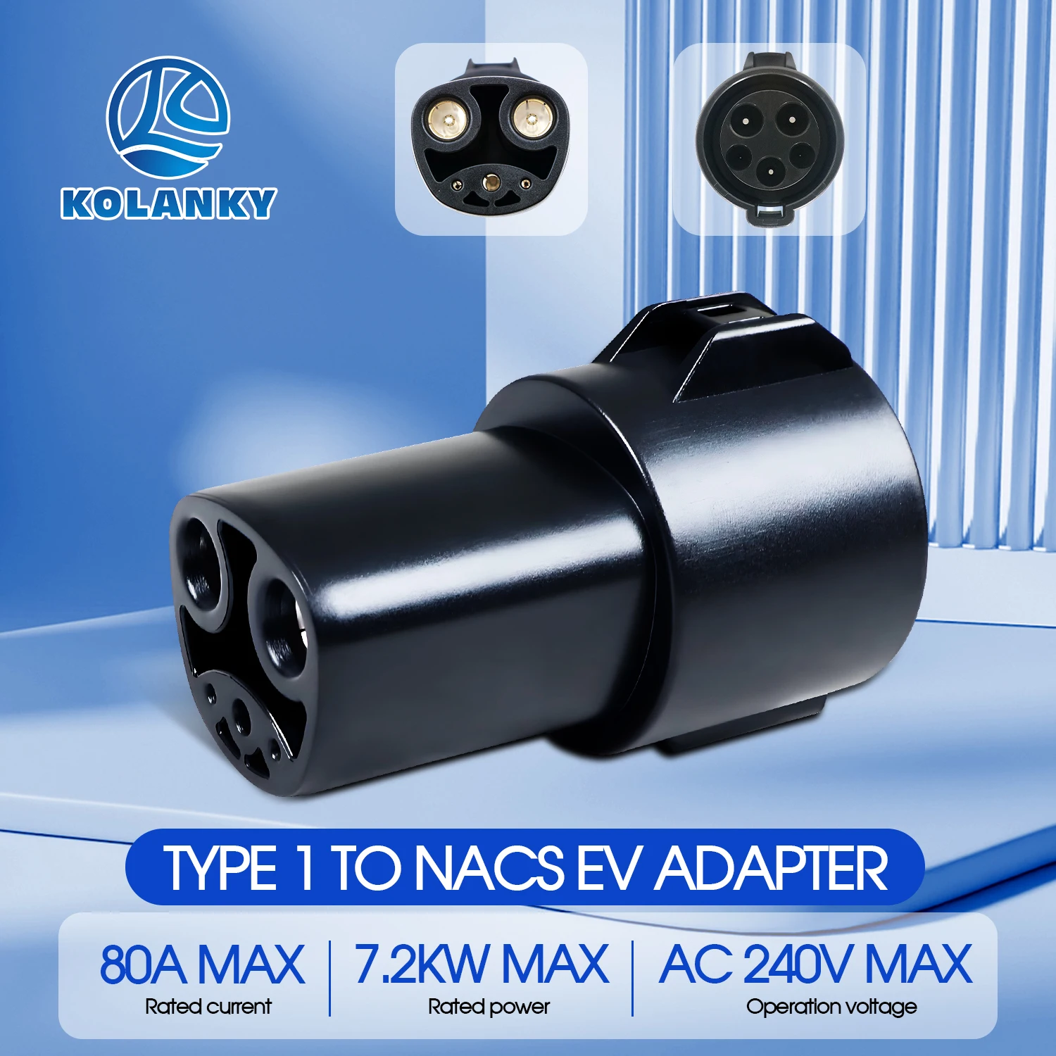 

Kolanky Type1 J1772 To NACS EV Charging Adapter 7.2KW Max Compatible With Tesla Model S/3/X/Y Electric Vehicle Cars